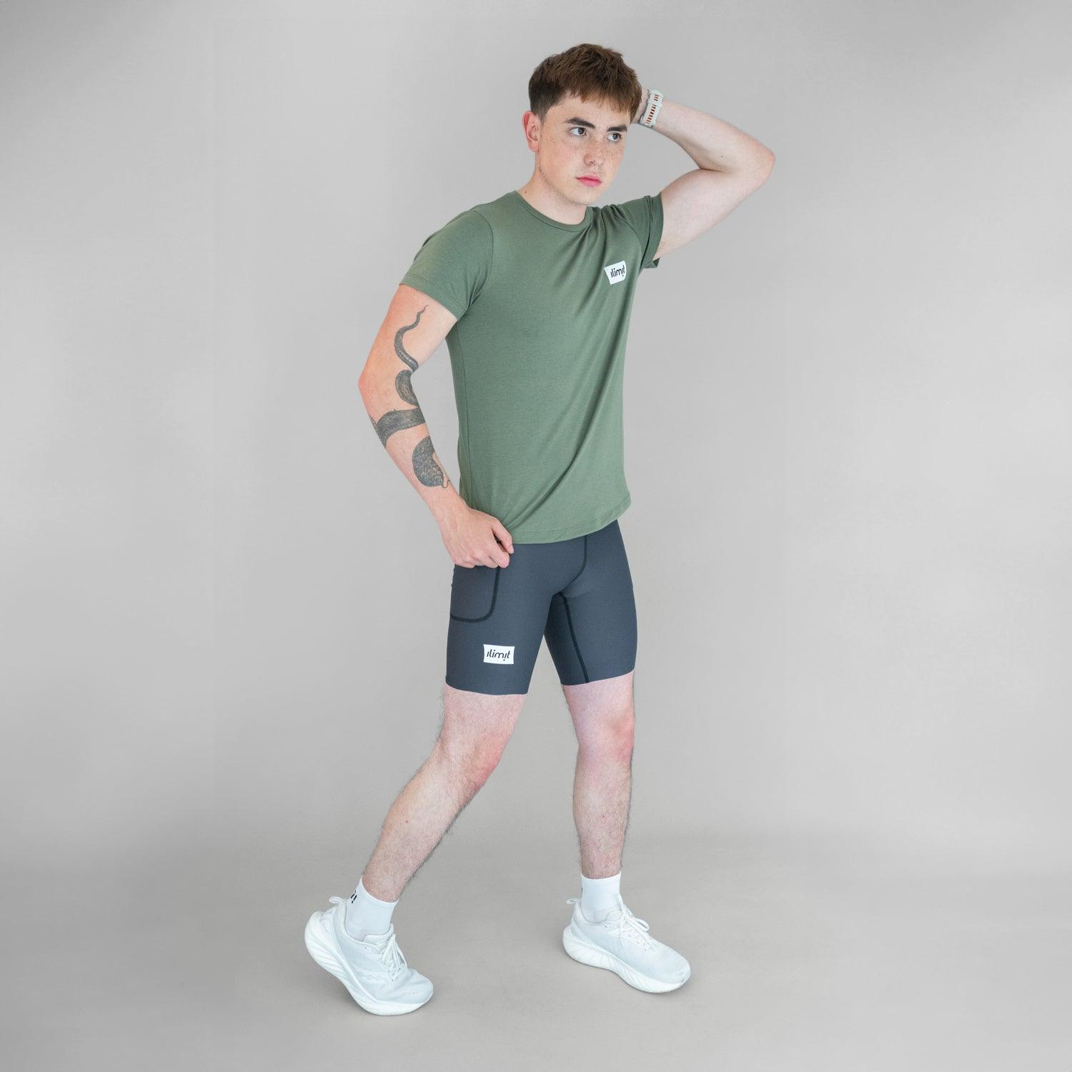 Camiseta running verde Hombre comfort