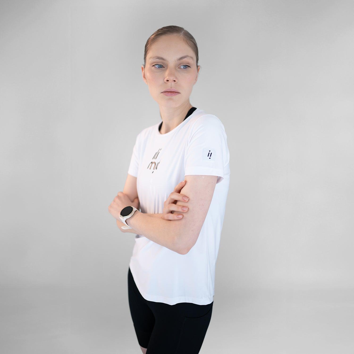 Camiseta running mujer over blanca