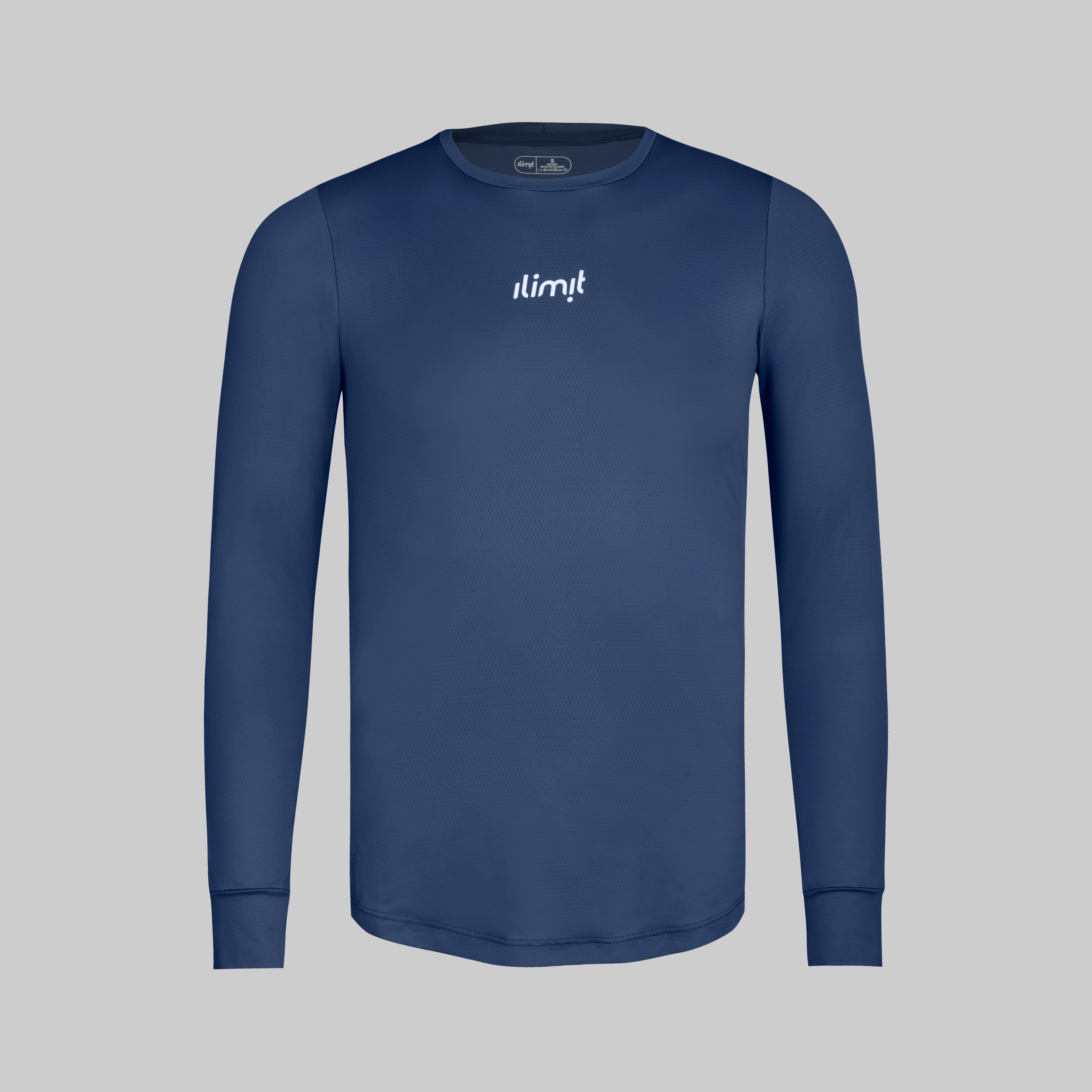 Camiseta Manga Larga Running Hombre Altitud Classic Azul Oscuro