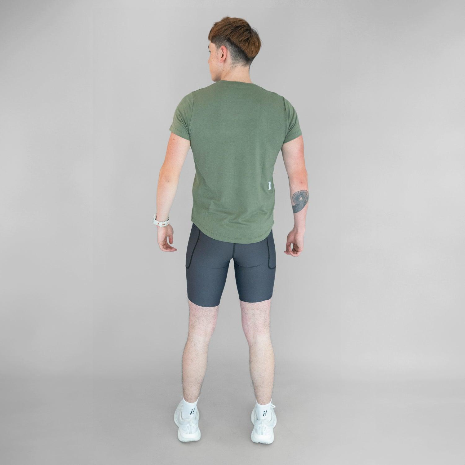 Camiseta running Hombre comfort verde