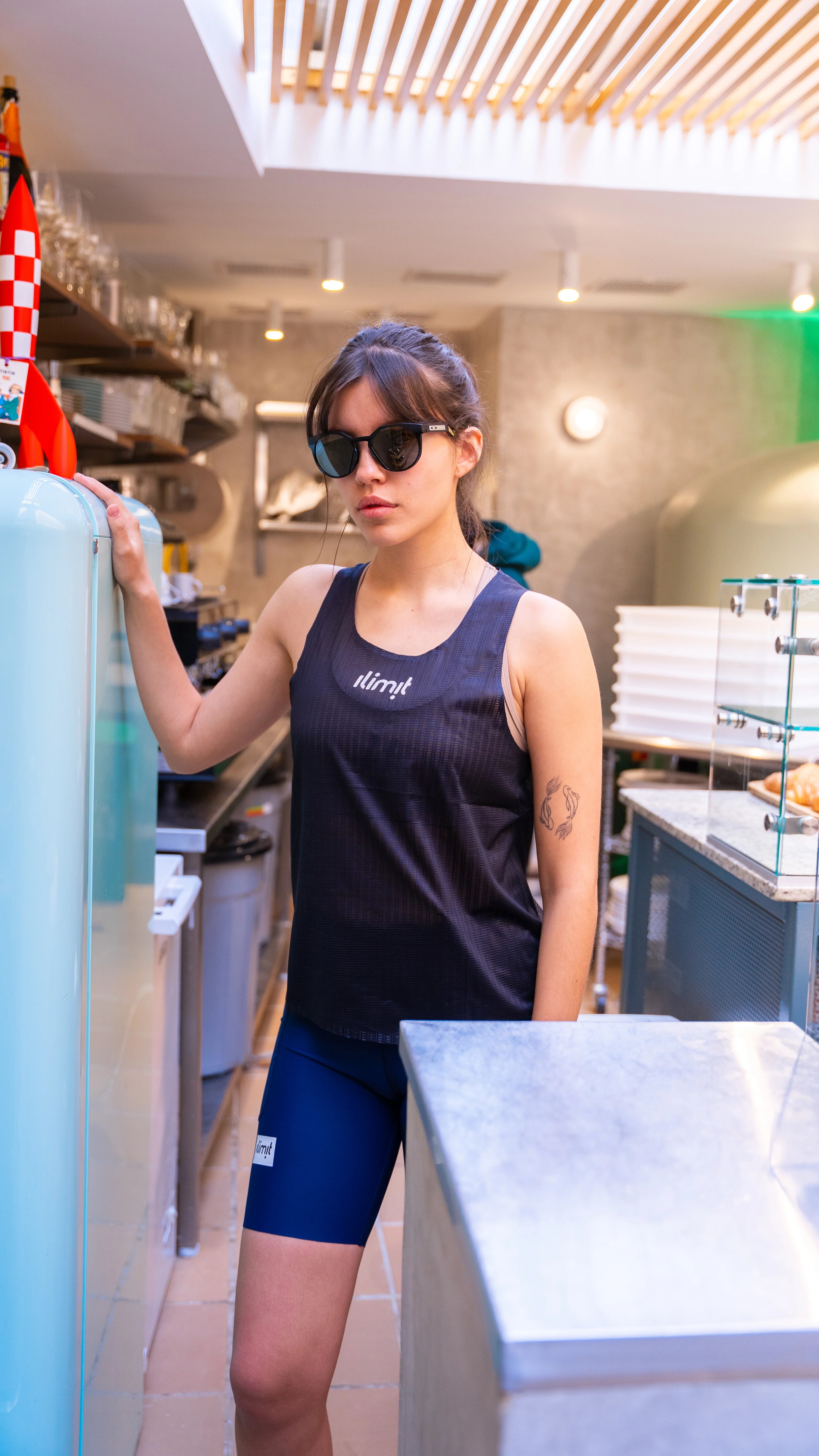 Camiseta Running Esqueleto Mujer  Pro Race Negro